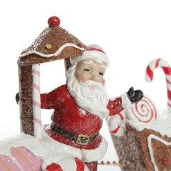 Santa in Gingerbread Train Christmas Ornament Best Sale