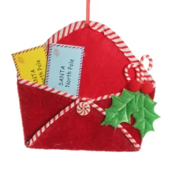 Santa Mail Hanging Decoration with Candy Cane Trim Fashion
