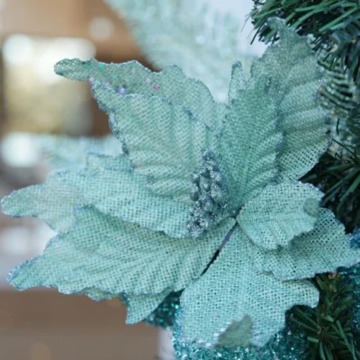 Seafoam Green Burlap Flower Hot