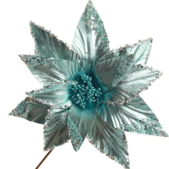 Shiny Blue Poinsettia Flower Stem Cheap
