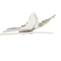Shiny White and Silver Butterfly Clip with Sequin Embellishments Fashion