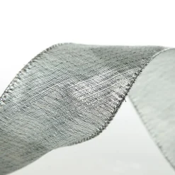 Silver & Grey Metallic Wired Ribbon Clearance