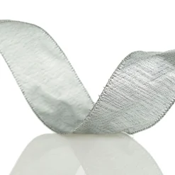 Silver & Grey Metallic Wired Ribbon Clearance