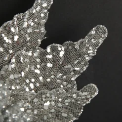 Silver and Sequin Poinsettia Flower Stem Store