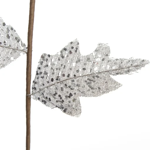 Silver and Sequin Poinsettia Flower Stem Store