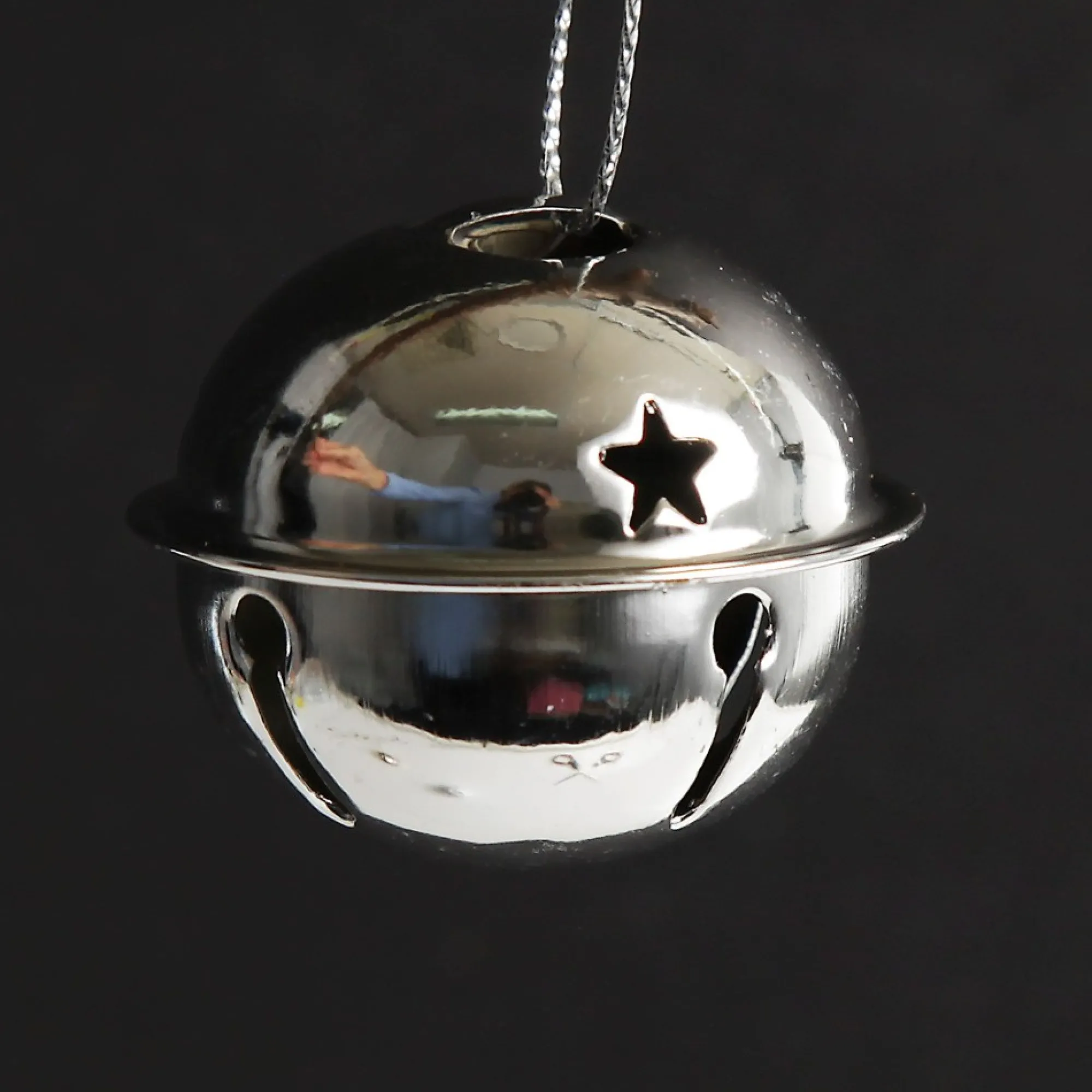 Silver and White 4cm Jingle Bell Decorations - Box of 12 Cheap