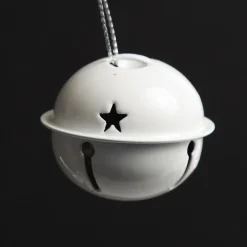 Silver and White 4cm Jingle Bell Decorations - Box of 12 Cheap