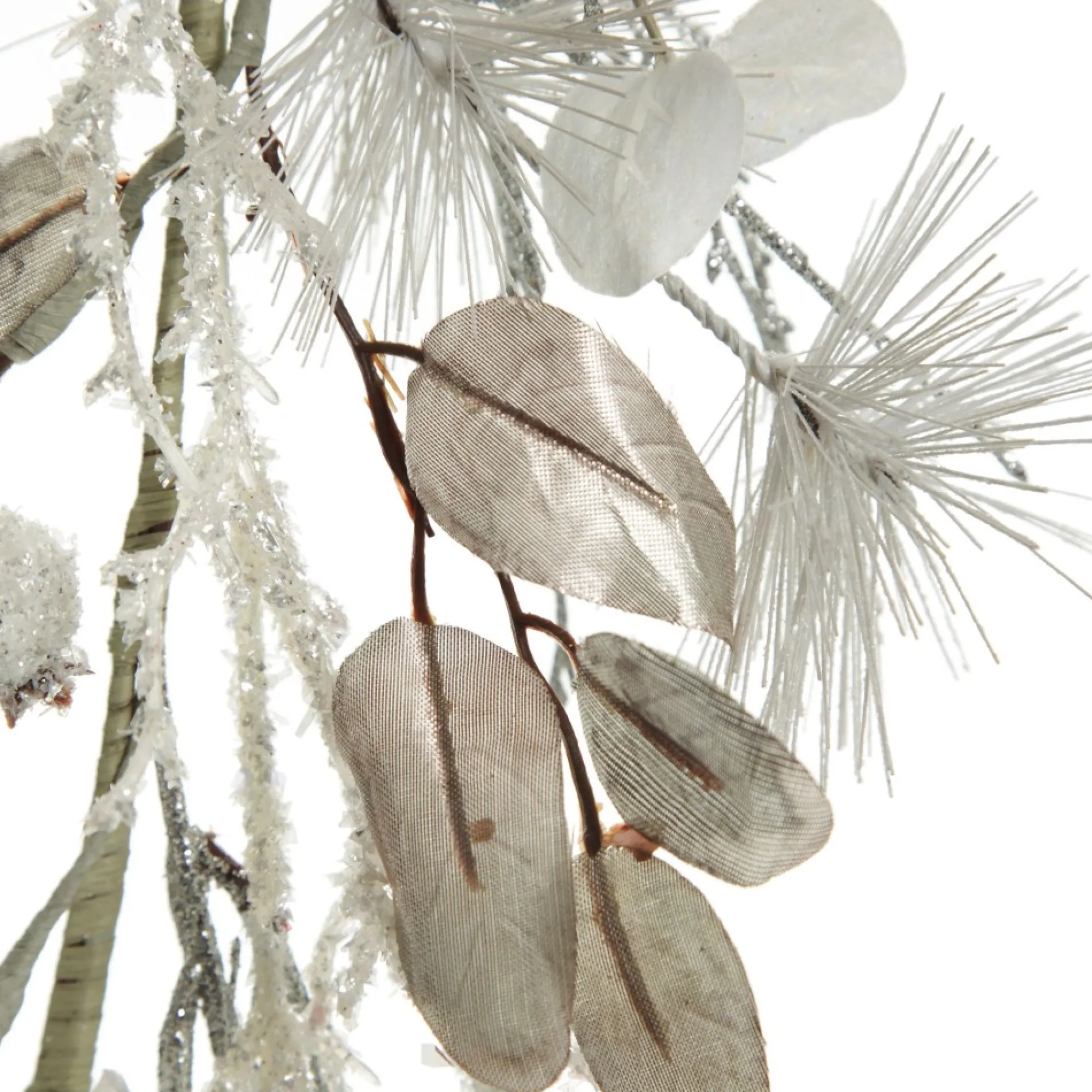 Silver and White Frost Christmas Garland New