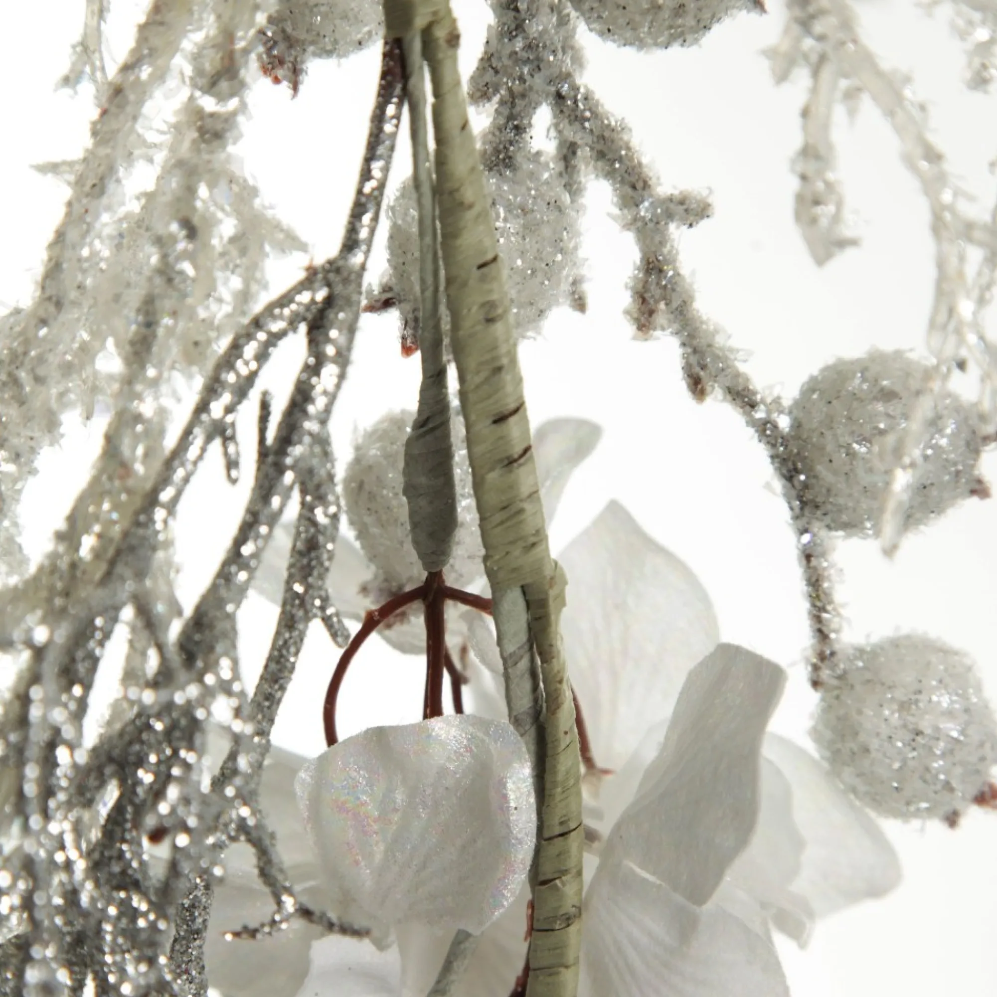 Silver and White Frost Christmas Garland New