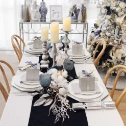 Silver and White Frost Christmas Garland New