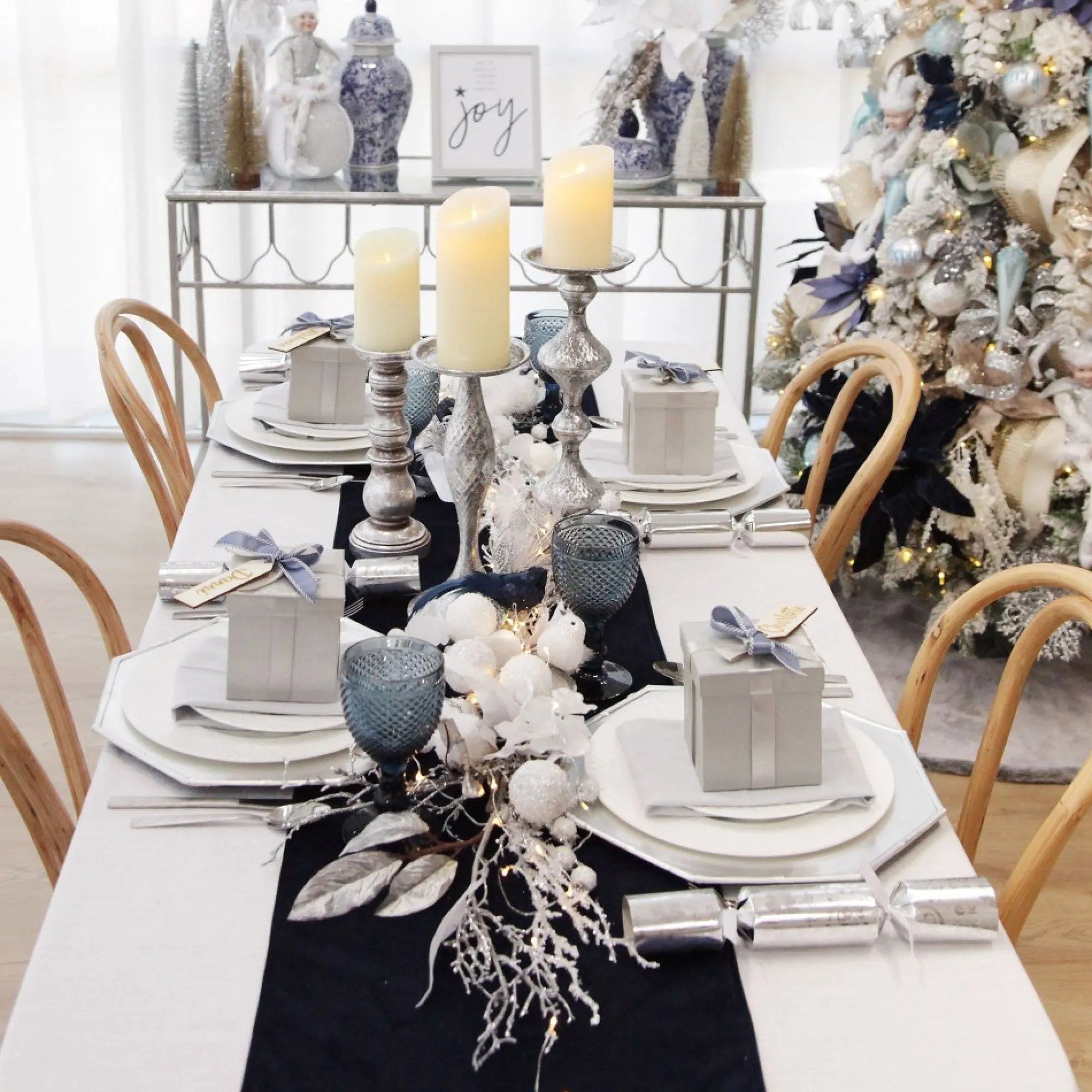 Silver and White Frost Christmas Garland New