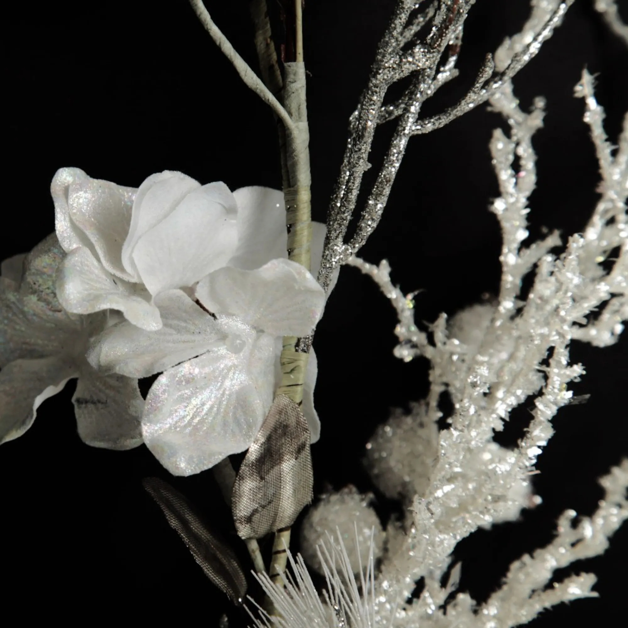 Silver and White Frost Christmas Garland New
