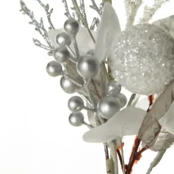 Silver and White Frost Christmas Garland New
