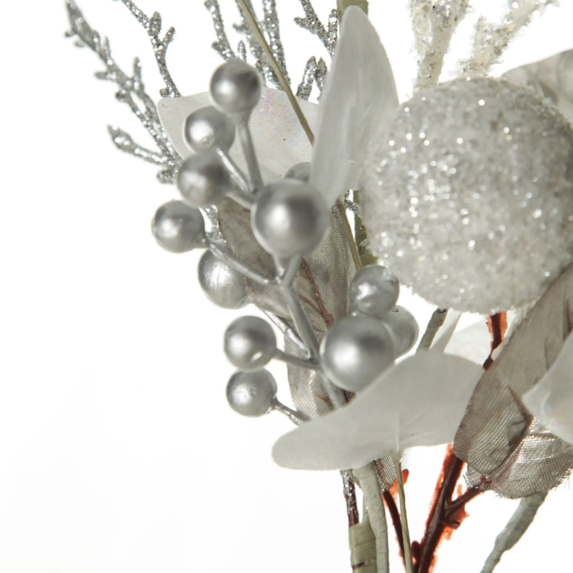 Silver and White Frost Christmas Garland New