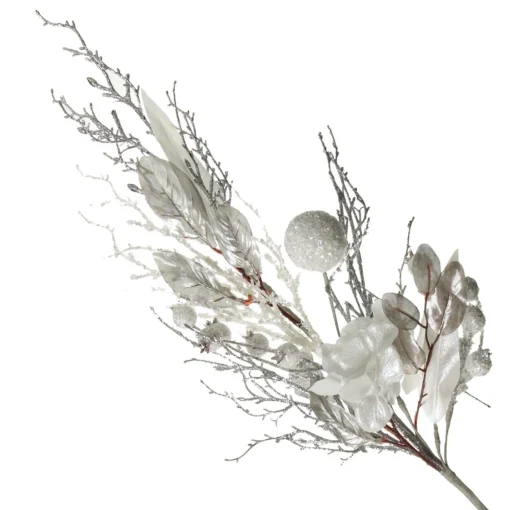 Silver and White Frost Christmas Spray Clearance