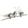 Silver Bird Clip with White Feather Tail - Set of 3 Store