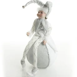 Silver Elf on Bauble Christmas Ornament Shop