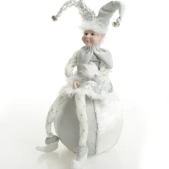 Silver Elf on Bauble Christmas Ornament Shop
