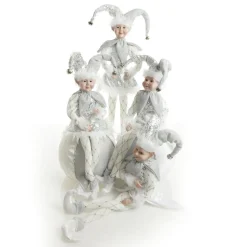 Silver Elf on Bauble Christmas Ornament Shop