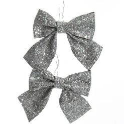 Silver Glitter Bow - Set of 2 Store
