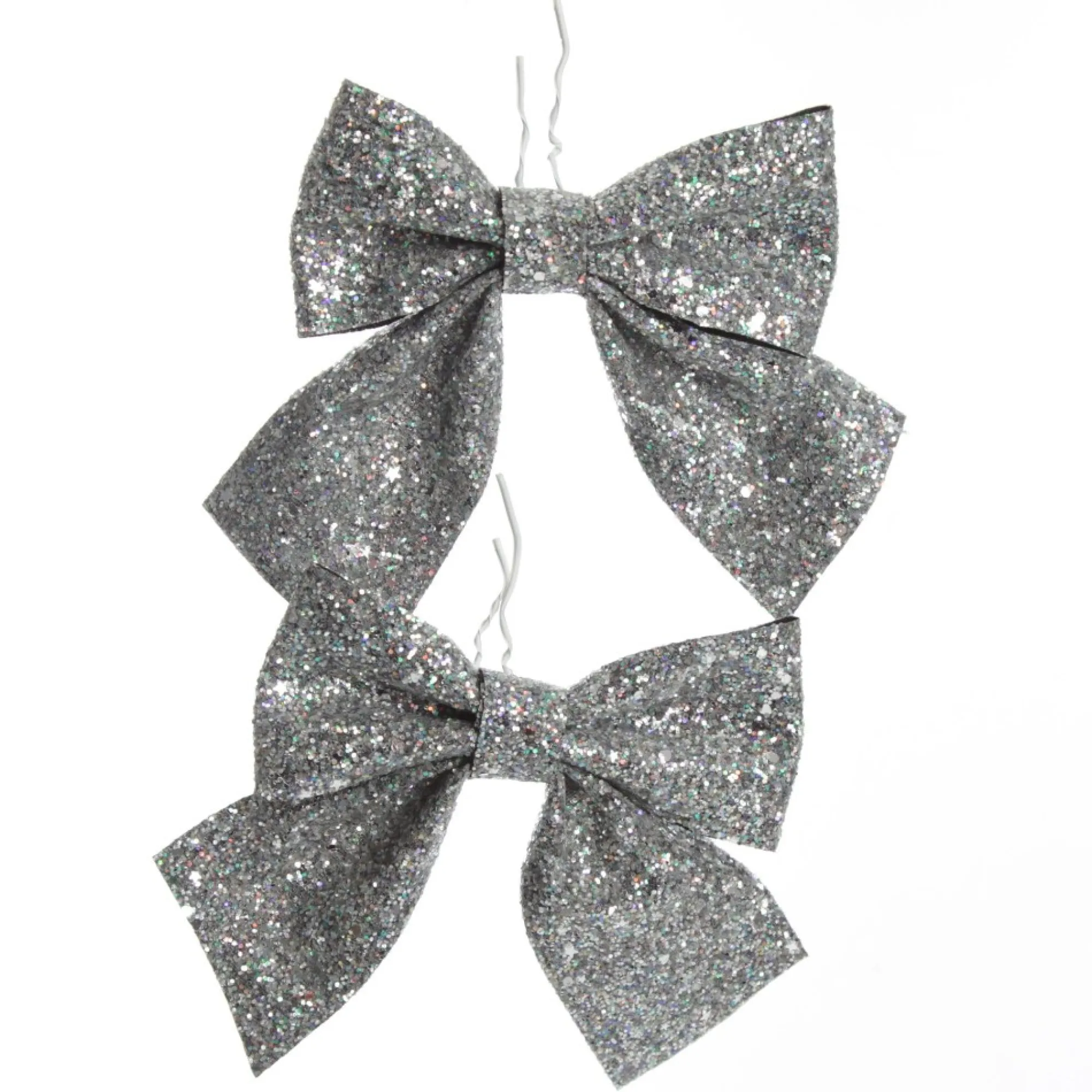 Silver Glitter Bow - Set of 2 Store