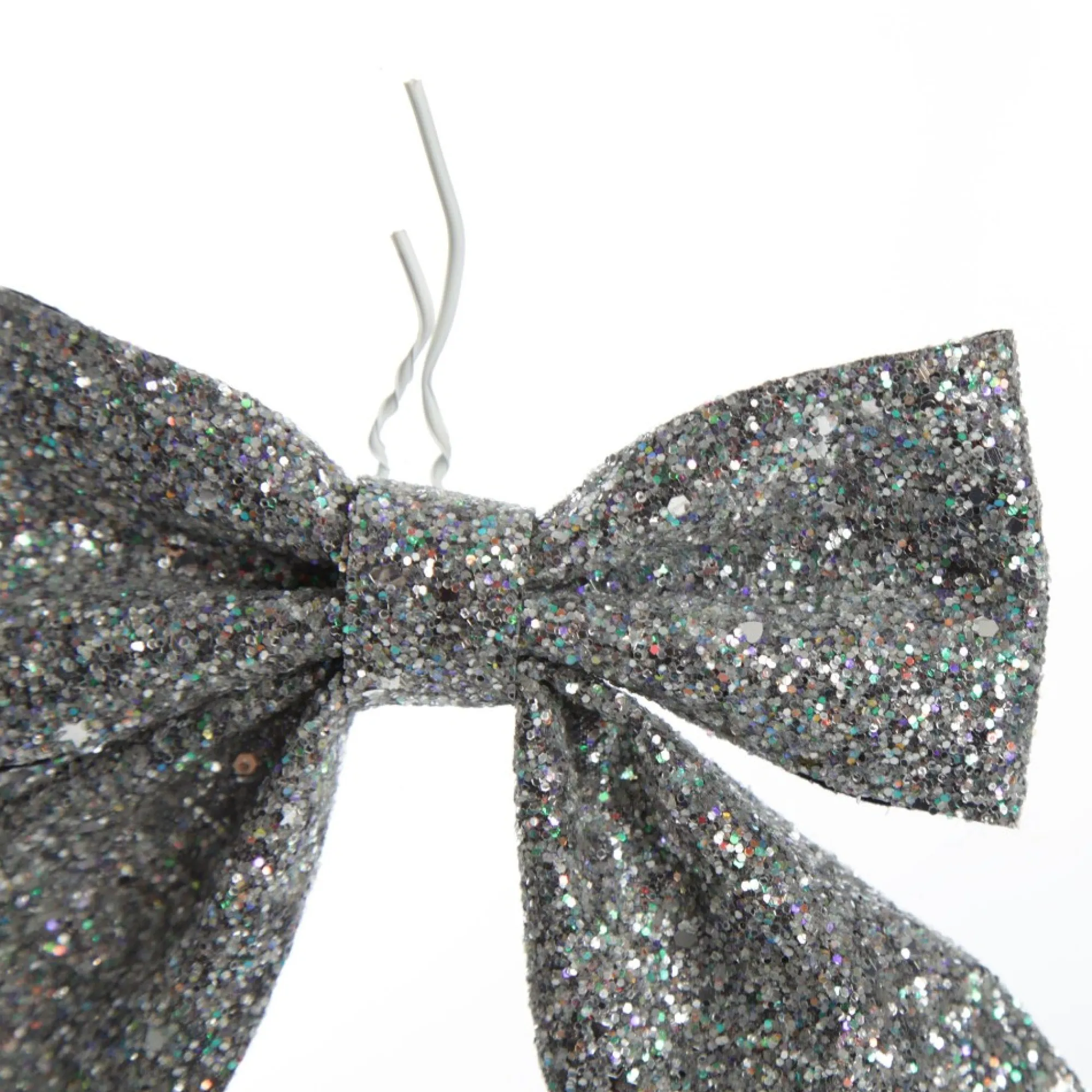 Silver Glitter Bow - Set of 2 Store