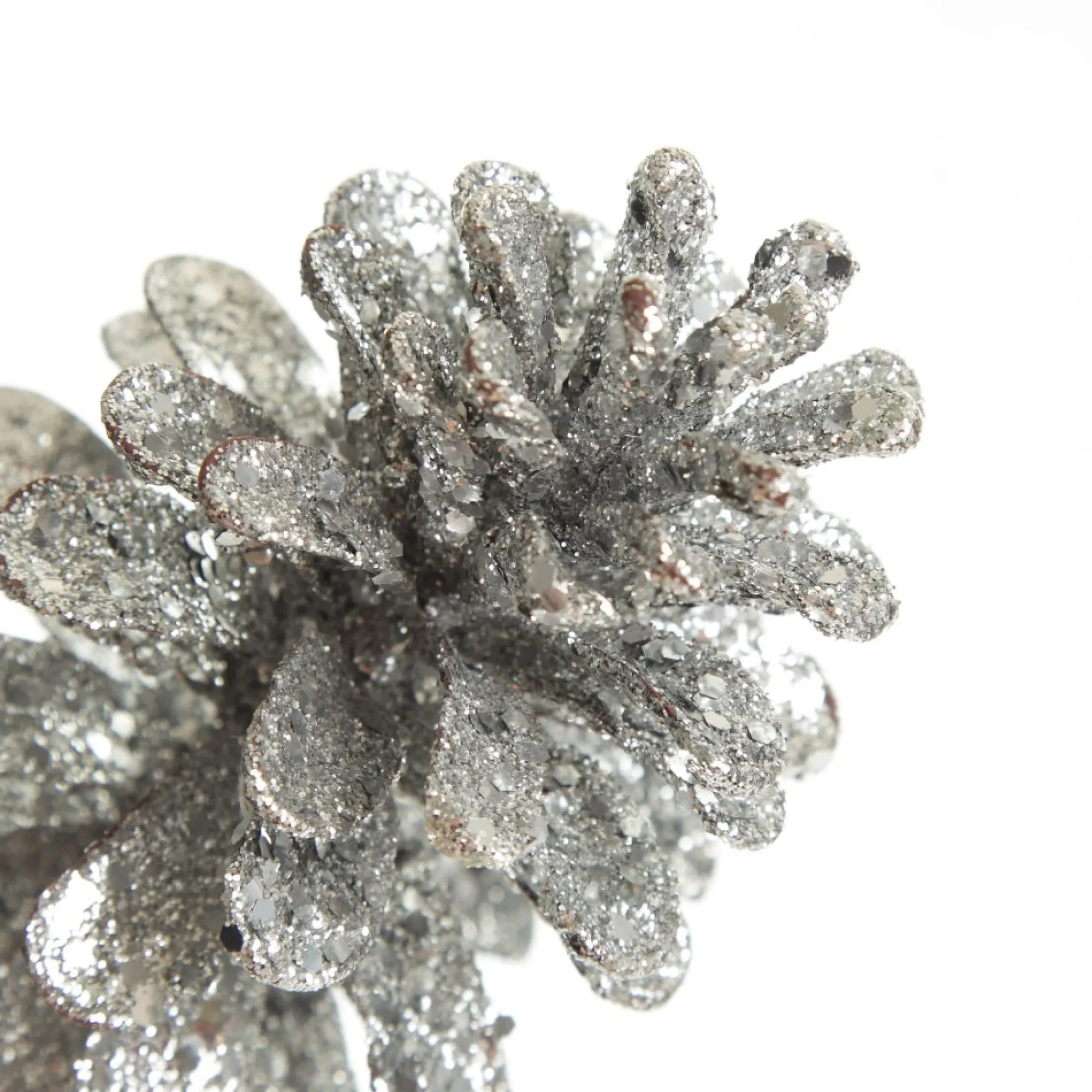 Silver Glitter Faux Hanging Pinecone Cheap