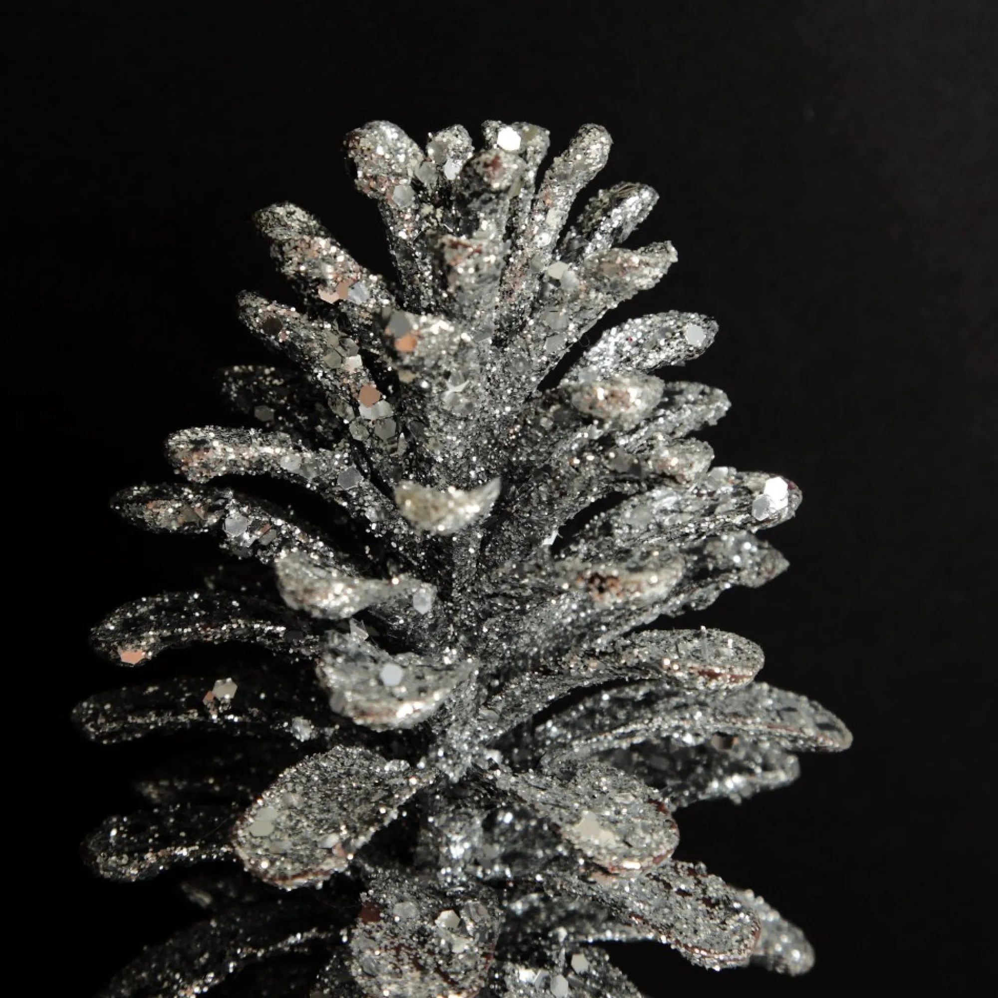 Silver Glitter Faux Hanging Pinecone Cheap