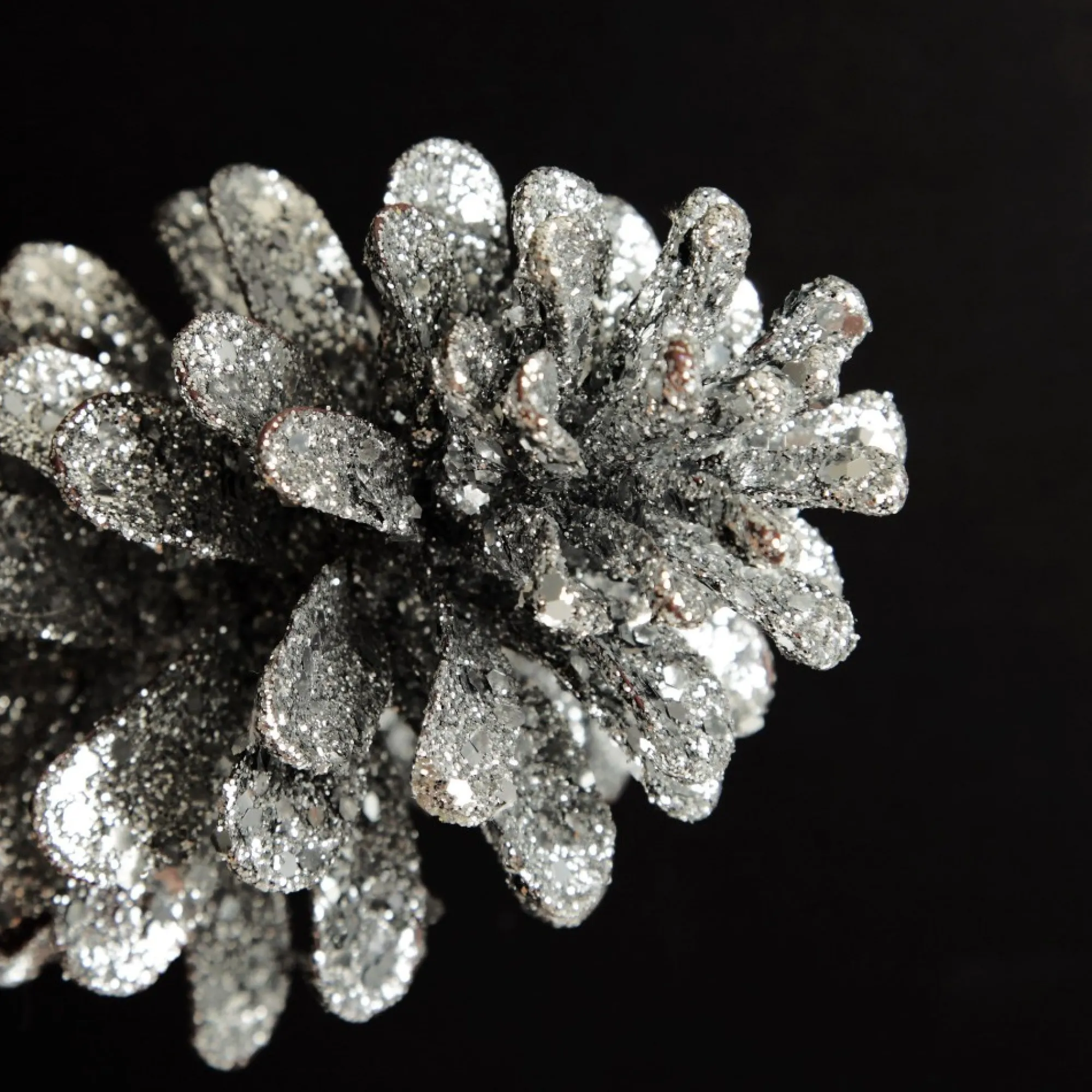 Silver Glitter Faux Hanging Pinecone Cheap