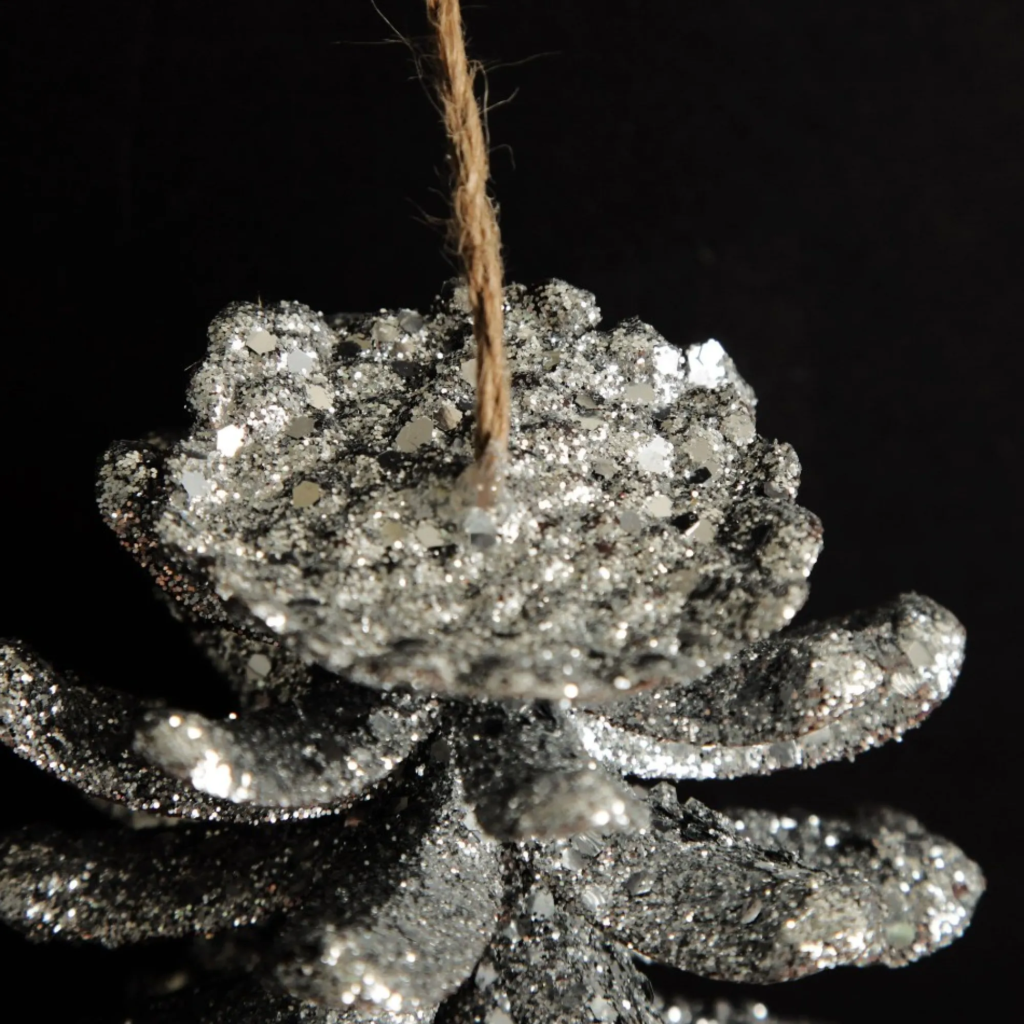 Silver Glitter Faux Hanging Pinecone Cheap
