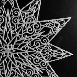 Silver Glitter Hanging Christmas Star Fashion