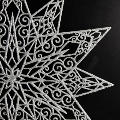 Silver Glitter Hanging Christmas Star Fashion