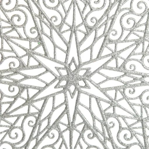 Silver Glitter Hanging Christmas Star Fashion
