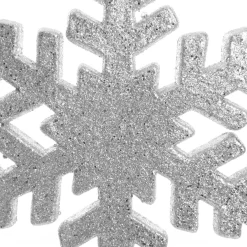Silver Glitter Hanging Snowflake - Large Shop