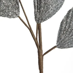 Silver Glitter Leaf Spray with Sequin Tips Best