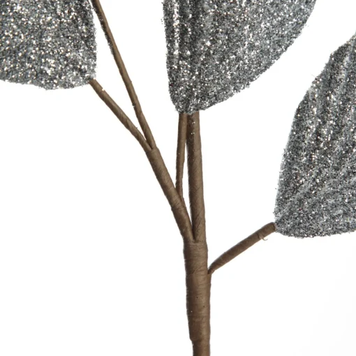 Silver Glitter Leaf Spray with Sequin Tips Best