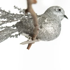 Silver Glitter Sequin Bird Clip Best Sale