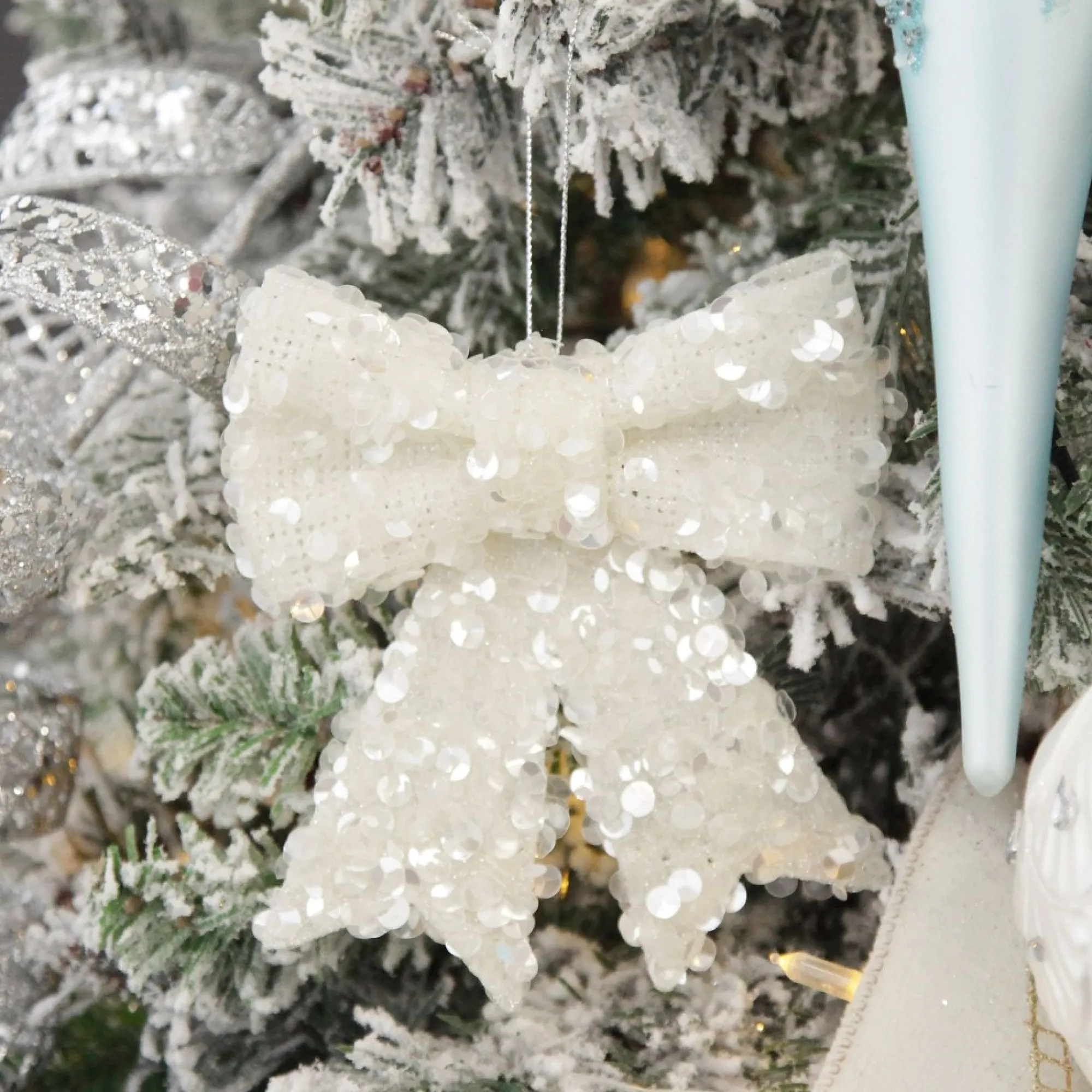 Silver Glitter Sequin Bow Online