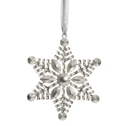 Silver Glitter Snowflake with Diamonte Tree Decoration Store