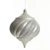 Silver Glitter Swirl Christmas Onion Bauble Discount