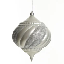 Silver Glitter Swirl Christmas Onion Bauble Discount