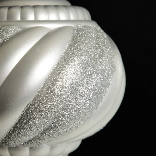 Silver Glitter Swirl Christmas Onion Bauble Discount
