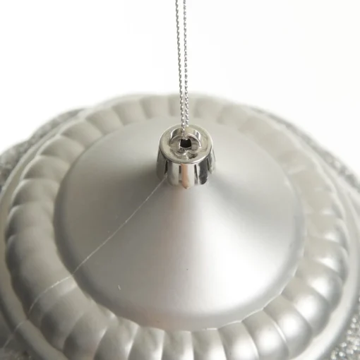 Silver Glitter Swirl Christmas Onion Bauble Discount