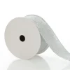 Silver Glitter Wired Christmas RIbbon - 6.5cm Best Sale