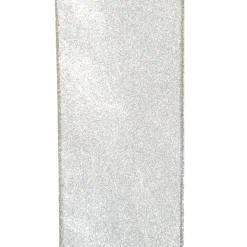 Silver Glitter Wired Christmas RIbbon - 6.5cm Best Sale