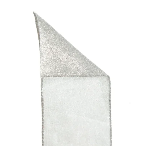 Silver Glitter Wired Christmas RIbbon - 6.5cm Best Sale