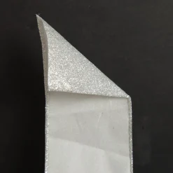 Silver Glitter Wired Christmas RIbbon - 6.5cm Best Sale