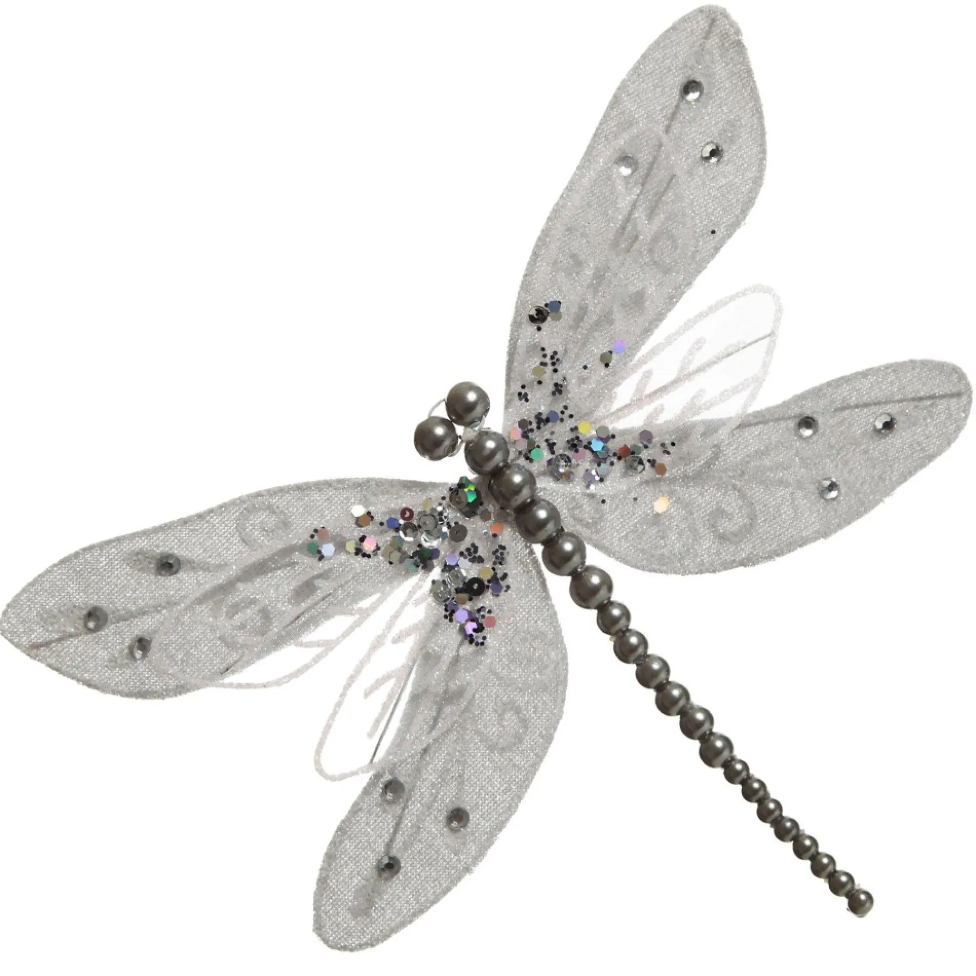 Silver Grey Dragonfly Clip Decoration Cheap