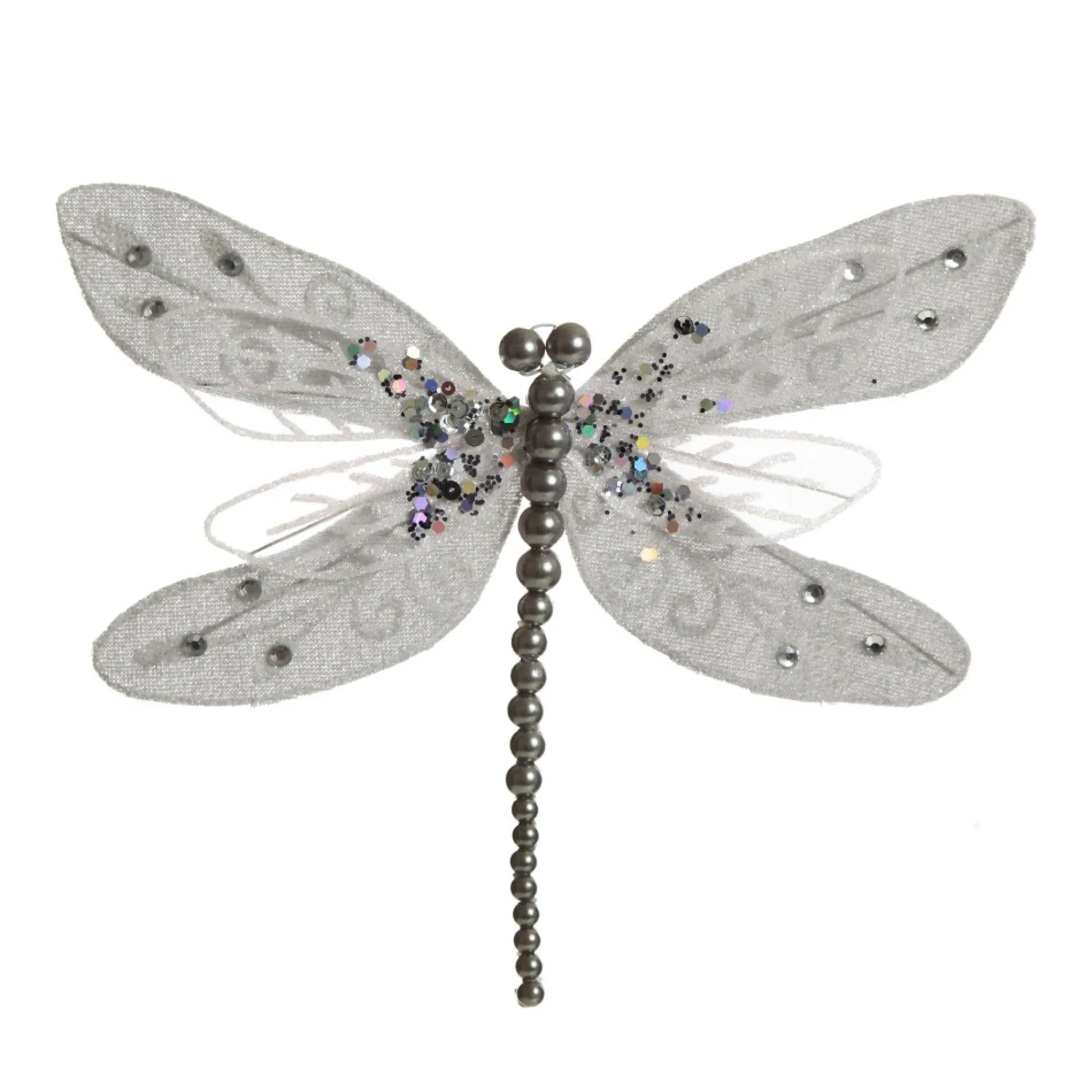 Silver Grey Dragonfly Clip Decoration Cheap