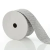 Silver Grey Glitter and Linen Striped Wired Ribbon - 6.5cm Store
